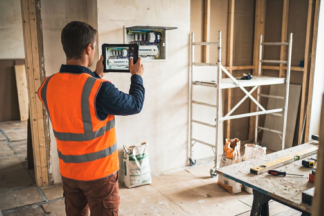 Artisan documentant une intervention sur un chantier